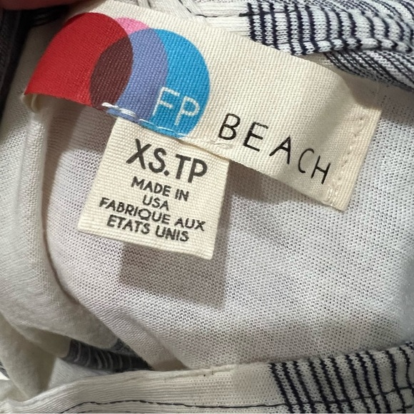 Free People Beach XS Striped Long Sleeve Longline Coverup Maxi Dress B1 - Picture 6 of 8